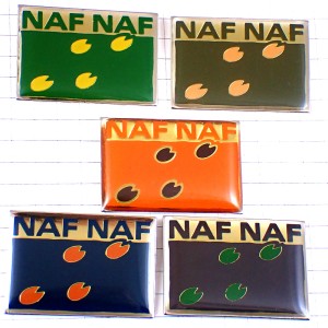 ピンバッジ・ナフナフ豚ブタの足あと５個セット NAF-NAF FRANCE