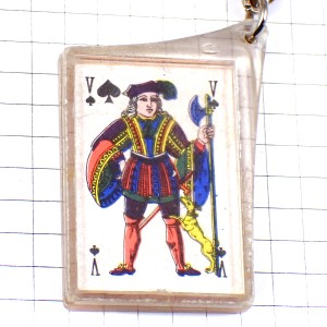 キーホルダー・ダイヤ札トランプ赤Ｖカード CARDGAME VALET FRANCE