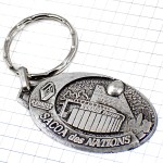 キーホルダー・ルノー車アシスタンス銀色シルバー建物