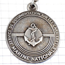 キーホルダー・イカリ錨マリン海軍シルバー銀色 MARINE-NATIONALE SERVICE-DE-DOCUMENTATION FRANCE