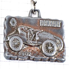 キーホルダー・ルノー車ロゴ1902年アンティークカーシルバー銀色エンブレム RENAULT TACOT FRANCE キーホルダー・ルノー車ロゴ1902年アンティークカーシルバー銀色エンブレム RENAULT TACOT FRANCE