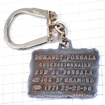 キーホルダー・ルノー車ロゴ1902年アンティークカーシルバー銀色エンブレム