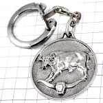 キーホルダー・牛ウシ銀色シルバー