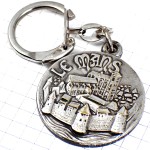 キーホルダー・ルマン旧市街と新市街シルバー銀色