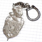 キーホルダー・ライオンと百合の紋章ジャンダルム国家憲兵隊シルバー銀色シュバリエ騎士の甲冑