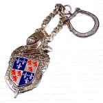 キーホルダー・ライオンと百合の紋章ジャンダルム国家憲兵隊シルバー銀色シュバリエ騎士の甲冑