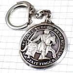 キーホルダー・テタンジェ馬上の騎士シャンパーニュ酒シャンパン銀色シルバーシュヴァリエ CHAMPAGNE TAITTINGER FRANCE