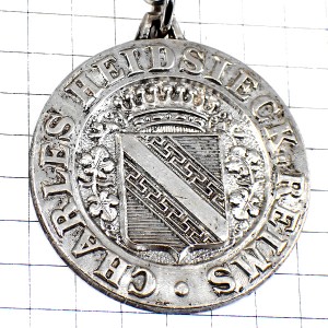 キーホルダー・シャンパーニュ酒シャルルエドシック紋章シャンパン銀色シルバー CHAMPAGNE CHARLES-HEIDSIECK HEIDSIEK FRANCE