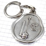 キーホルダー・アルファベットＣＴ器具シルバー銀色