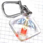 キーホルダー・エヴィアン水エビアン瓶ミネラルウォーター EVIAN BOURBON FRANCE