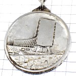 キーホルダー・ユネスコ地球ビル建物シルバー銀色