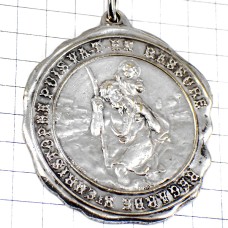 キーホルダー・コーヒー豆の箱クリストフォロス聖人シルバー銀色 CAFES-MOKAREX ST-CHRISTOPHE FRANCE