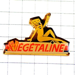 ピンバッジ・フライドポテトのセクシー女の子 VEGETALINE FRANCE