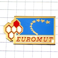 ピンバッジ・EU欧州連合ヨーロッパ欧州旗スター星ミツバチの巣 EUROMUT CREDIT-MUTUEL BANK FRANCE ピンバッジ・EU欧州連合ヨーロッパ欧州旗スター星ミツバチの巣 EUROMUT CREDIT-MUTUEL BANK FRANCE