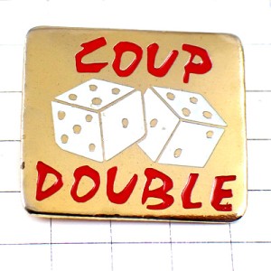 ピンバッジ・サイコロ骰子２個 JEUX-DE-DES DICE COUP-DOUBLE