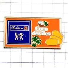 ピンバッジ・ココナッツのお菓子３つヤシの木 BAHLSEN COCO-DES-ILES FRANCE