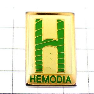 ピンバッジ・アルファベットＨ緑の文字