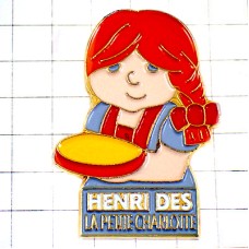 ピンバッジ・赤い髪の女の子お菓子 HENRI-DES FRANCE ピンバッジ・赤い髪の女の子お菓子 HENRI-DES FRANCE