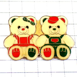 ピンバッジ・熊のぬいぐるみ贈り物２個テディベア