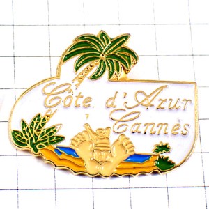 ピンバッジ・足の裏カンヌ海岸コートダジュール