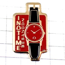 ピンバッジ・イノタイム黒いベルトの腕時計 INOTIME FRANCE ピンバッジ・イノタイム黒いベルトの腕時計 INOTIME FRANCE