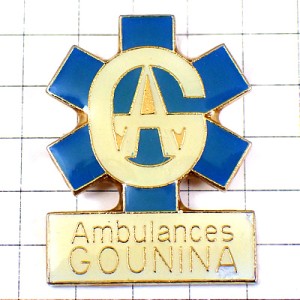 ピンバッジ・ブルー水色のマーク救急アルファベットＡ