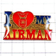 ピンバッジ・アイラブ空の男アメリカ軍ミリタリー/USA I-LOVE-MY-AIRMAN