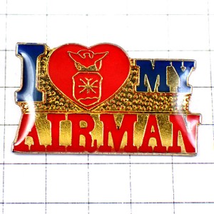 ピンバッジ・アイラブ空の男アメリカ軍ミリタリー/USA I-LOVE-MY-AIRMAN