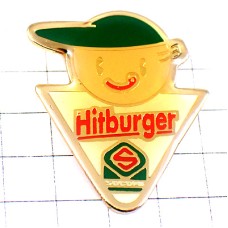 ピンバッジ・緑色の帽子アルファベットＳ HITBURGER HAMBURGER