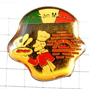 ピンバッジ・ピザ屋さん煉瓦の釜サンマルコ料理人シェフ PIZZA SAN-MARCIO ITALY ITALIA ピンバッジ・ピザ屋さん煉瓦の釜サンマルコ料理人シェフ PIZZA SAN-MARCIO ITALY ITALIA