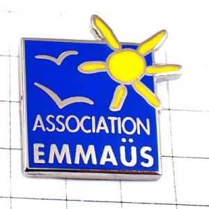 ピンバッジ・太陽エマウス慈善事業アベピエール司祭 EMMAUS PEACE FRANCE