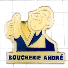 ピンバッジ・お肉屋さんグッド鼻が高い BOUCHERIE ANDRE BOUCHER FRANCE ピンバッジ・お肉屋さんグッド鼻が高い BOUCHERIE ANDRE BOUCHER FRANCE