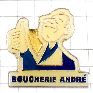 ピンバッジ・お肉屋さんグッド鼻が高い