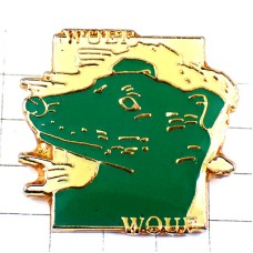 ピンバッジ・ワンワン緑色の犬イヌ ピンバッジ・ワンワン緑色の犬イヌ