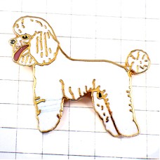 ピンバッジ・白いプードル犬イヌ CANICHE ピンバッジ・白いプードル犬イヌ CANICHE
