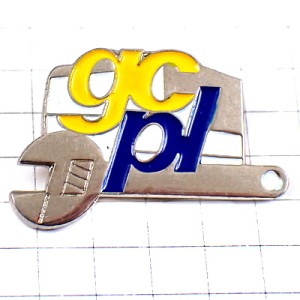 ピンバッジ・スパナ銀色シルバー工具ツール