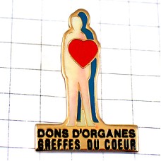 ピンバッジ・赤いハート臓器移植お医者さん医療 HEART DONS ORGANES GREFFES FRANCE