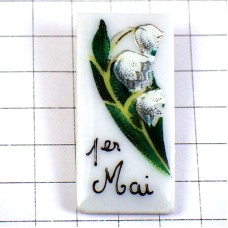 ピンバッジ・スズラン幸運を運ぶ鈴蘭すずらんの花5月1日 1ER-MAI MUGUET LIMOGES FRANCE ピンバッジ・スズラン幸運を運ぶ鈴蘭すずらんの花5月1日 1ER-MAI MUGUET LIMOGES FRANCE