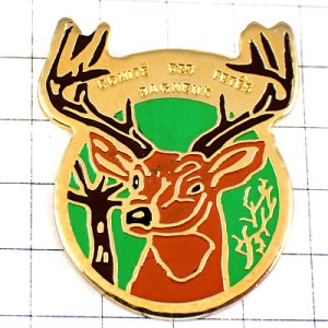 ピンバッジ・シカ大きな角の鹿