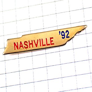 ピンバッジ・テネシー州ナッシュビル町アメリカ/USA地図型 TENNESSEE STATE MAP NASHVILLE