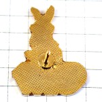 ピンバッジ・ウサギ洋服を着た兎うさぎＧＲＶ赤い文字