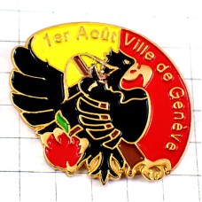 ピンバッジ・スイスのジュネーヴ紋章の黒い鷲クロスボウ弓リンゴ林檎 GENEVE SWISS EAGLE ピンバッジ・スイスのジュネーヴ紋章の黒い鷲クロスボウ弓リンゴ林檎 GENEVE SWISS EAGLE
