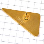 ピンバッジ・美容師グレー灰色の三角ピンク色