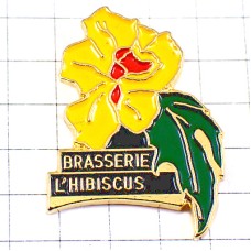 ピンバッジ・ハイビスカス黄色い花レストラン HIBISCUS FRANCE ピンバッジ・ハイビスカス黄色い花レストラン HIBISCUS FRANCE