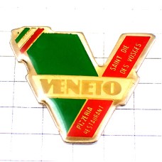 ピンバッジ・アルファベットＶイタリア国旗色ピザ屋さん PIZZA VENETA BETV ITALY