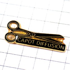 ピンバッジ・美容師さんの道具ハサミ黒い鋏 ピンバッジ・美容師さんの道具ハサミ黒い鋏