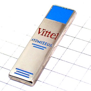 ピンバッジ・ヴィッテル水スプレー銀色シルバー容器 VITTEL ATOMISEUR FRANCE