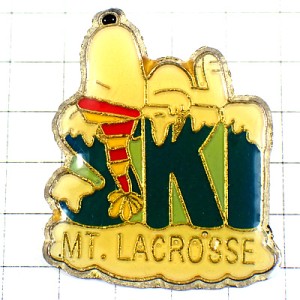 ピンバッジ・ラクロス山スヌーピーのスキー SNOOPY SKIING MT-LACROSSE WISCONSIN USA ピンバッジ・ラクロス山スヌーピーのスキー SNOOPY SKIING MT-LACROSSE WISCONSIN USA