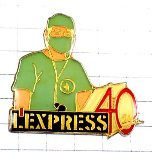 ピンバッジ・手術するお医者さん外科医ブルー手術着 L-EXPRESS MEDECIN DOCTOR SURGEON SURGERY FRANCE ピンバッジ・手術するお医者さん外科医ブルー手術着 L-EXPRESS MEDECIN DOCTOR SURGEON SURGERY FRANCE