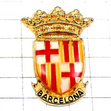 ピンバッジ・バルセロナの紋章ゴールド金色スペイン王冠 BARCELONA SPAIN